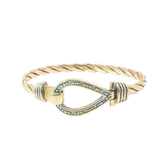 4.75" Pre-Owned 9CT Baby Hook & Loop Stone Set Bangle (8.93g)